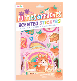 Ooly Scented Scratch Stickers: Puppies & Peaches (2 Sticker Sheets + 8 Jumbo Stickers)