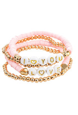 Great Pretenders Pink Love Bracelet 4pcs