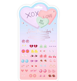 Great Pretenders Candy Heart Valentine Sticker Earrings 30 Pairs