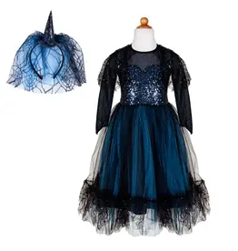 Great Pretenders Luna the Midnight Witch Dress & Head Band Size 7-8