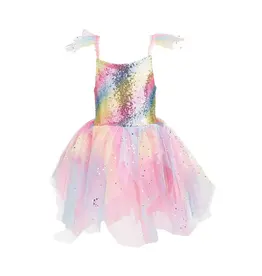Great Pretenders Rainbow Fairy Dress & Wings  Size 3-4