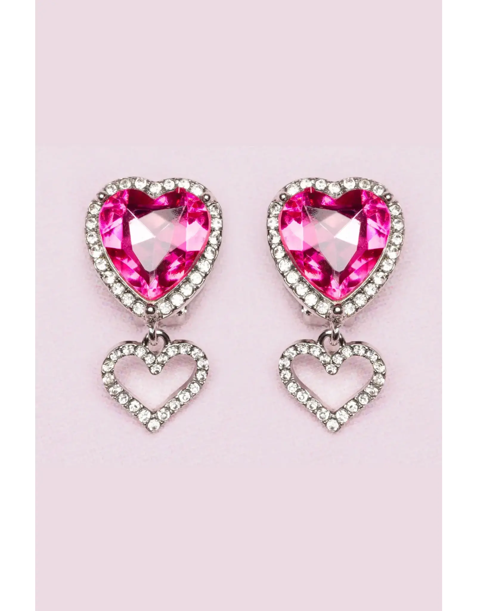 Great Pretenders Boutique Heart Jewel Clip On Earrings