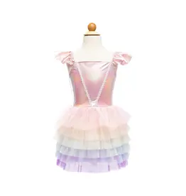 Great Pretenders Rainbow Ruffle Tutu Dress Pink/Multi Size 5-6