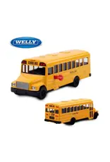 Diecast School Bus Yellow Pull-Back