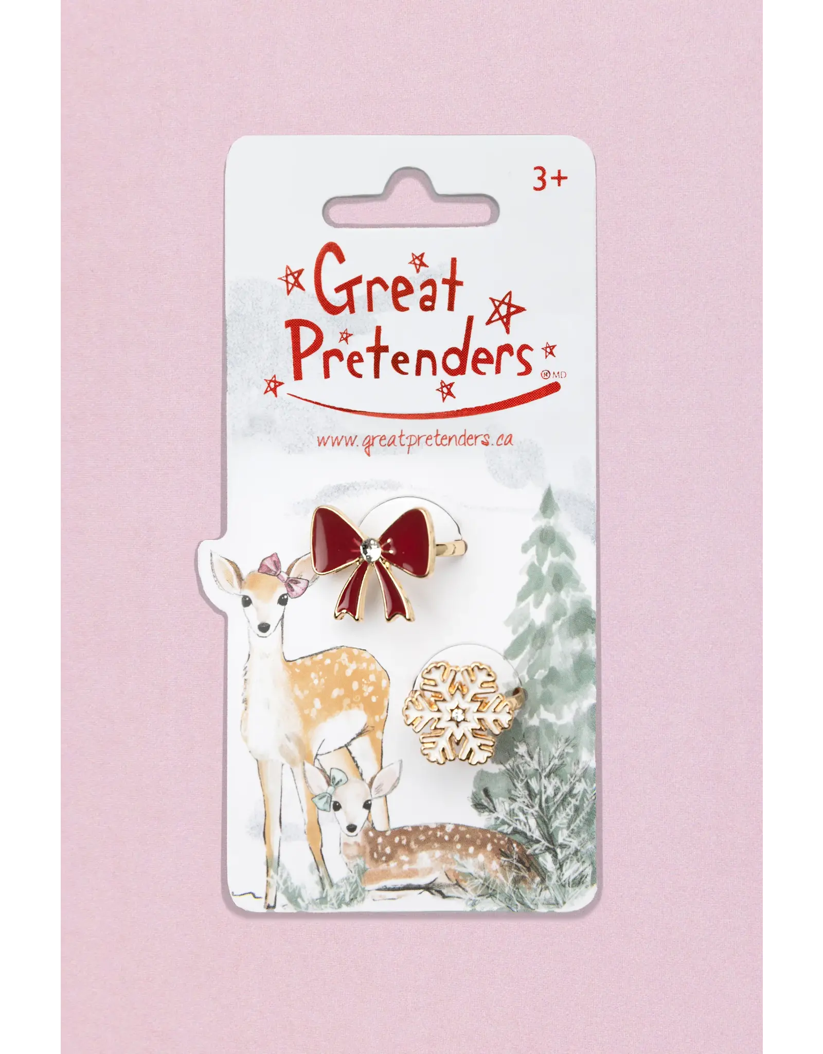 Great Pretenders Holiday Bow & Snowflake Ring Set