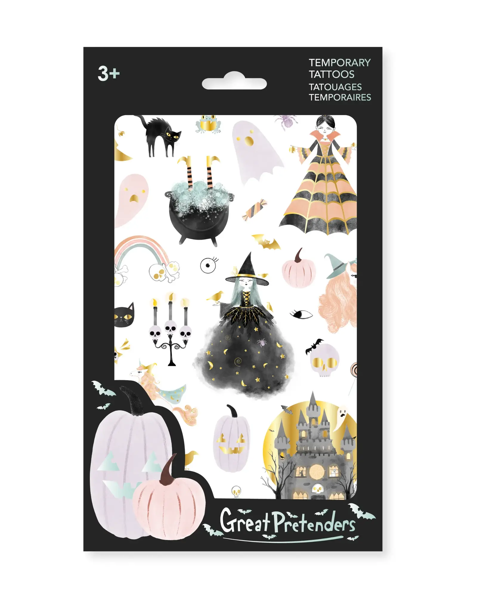 Great Pretenders Raven Witch Tattoos 18pc