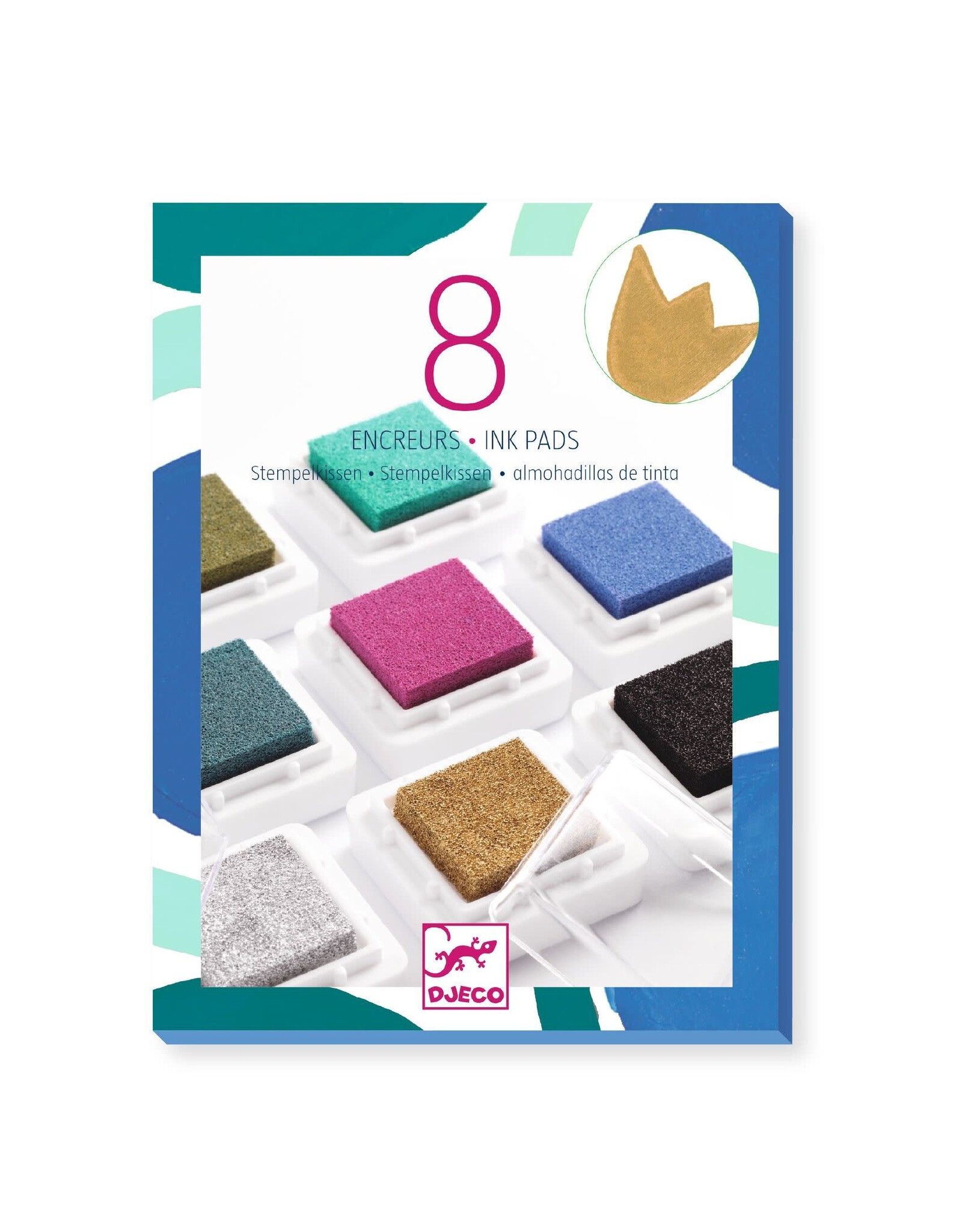 Djeco 8 Ink Pads And 1 Cleaner - Chic