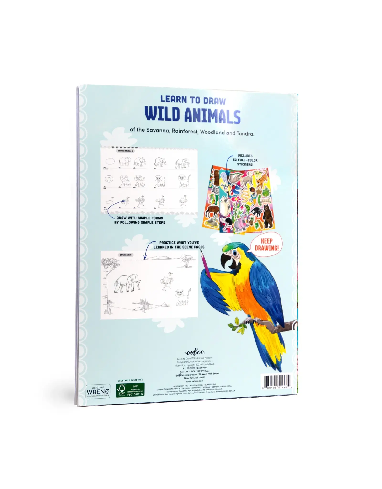 eeBoo Learn to Draw Wild Animals with Stickers