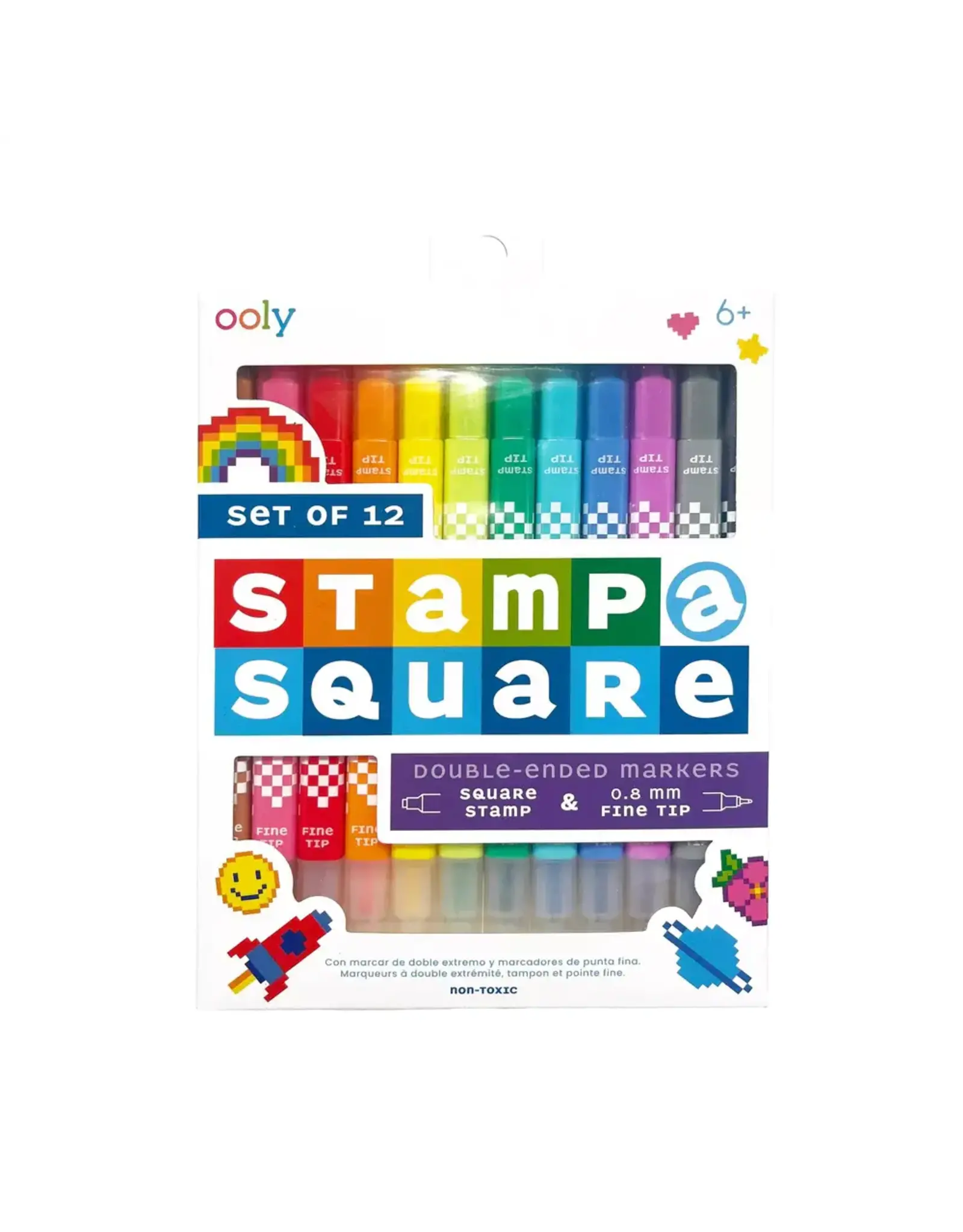 Ooly Stamp-A-Square Markers (Set Of 12)