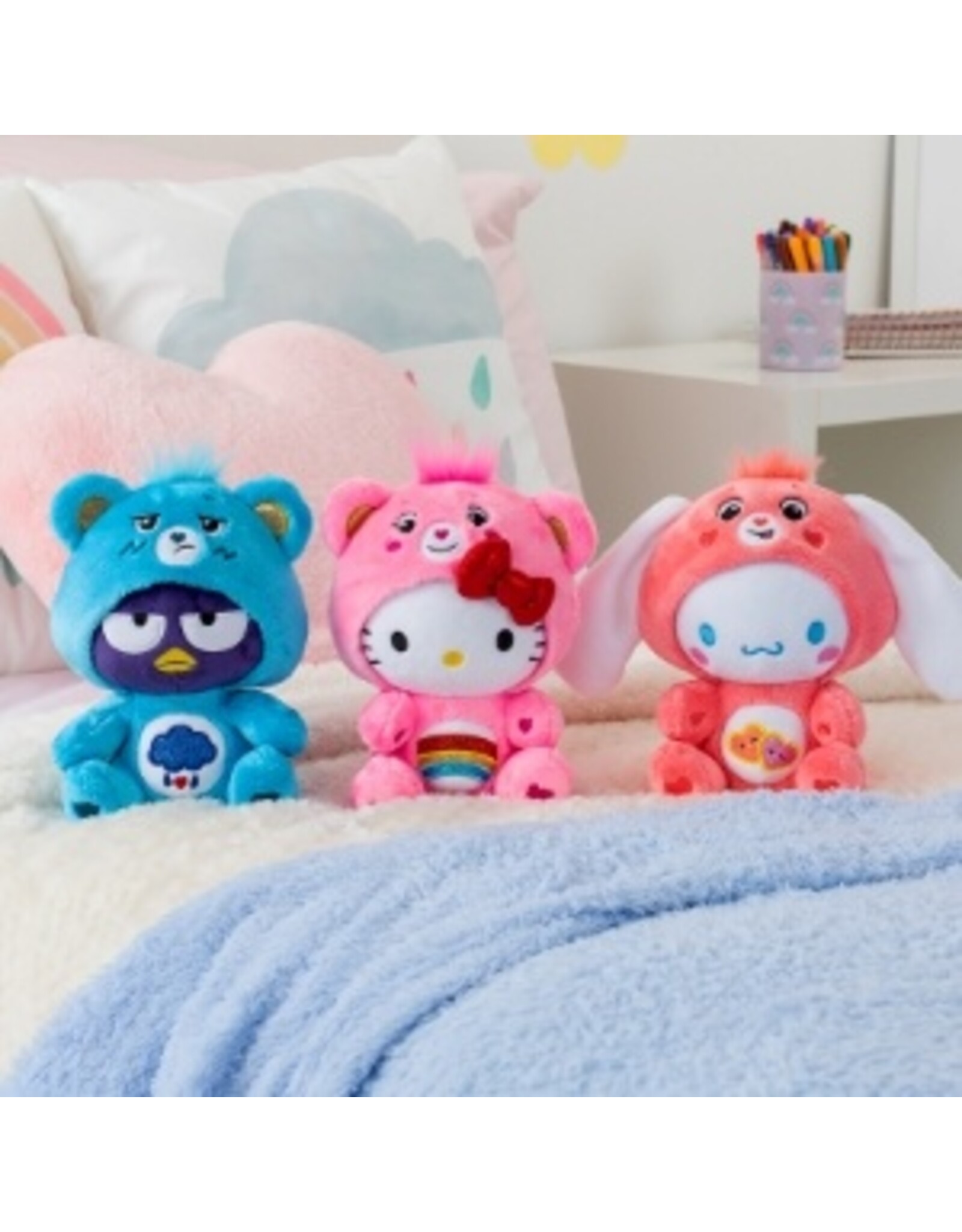 Schylling Care Bear - Hello Kitty and Friends’ - Hello Kitty & Cheer Bear 8" Plush