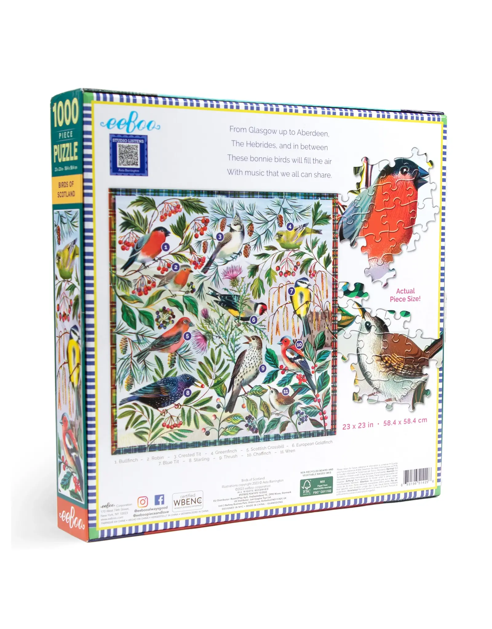 eeBoo Birds of Scotland 1000pcs