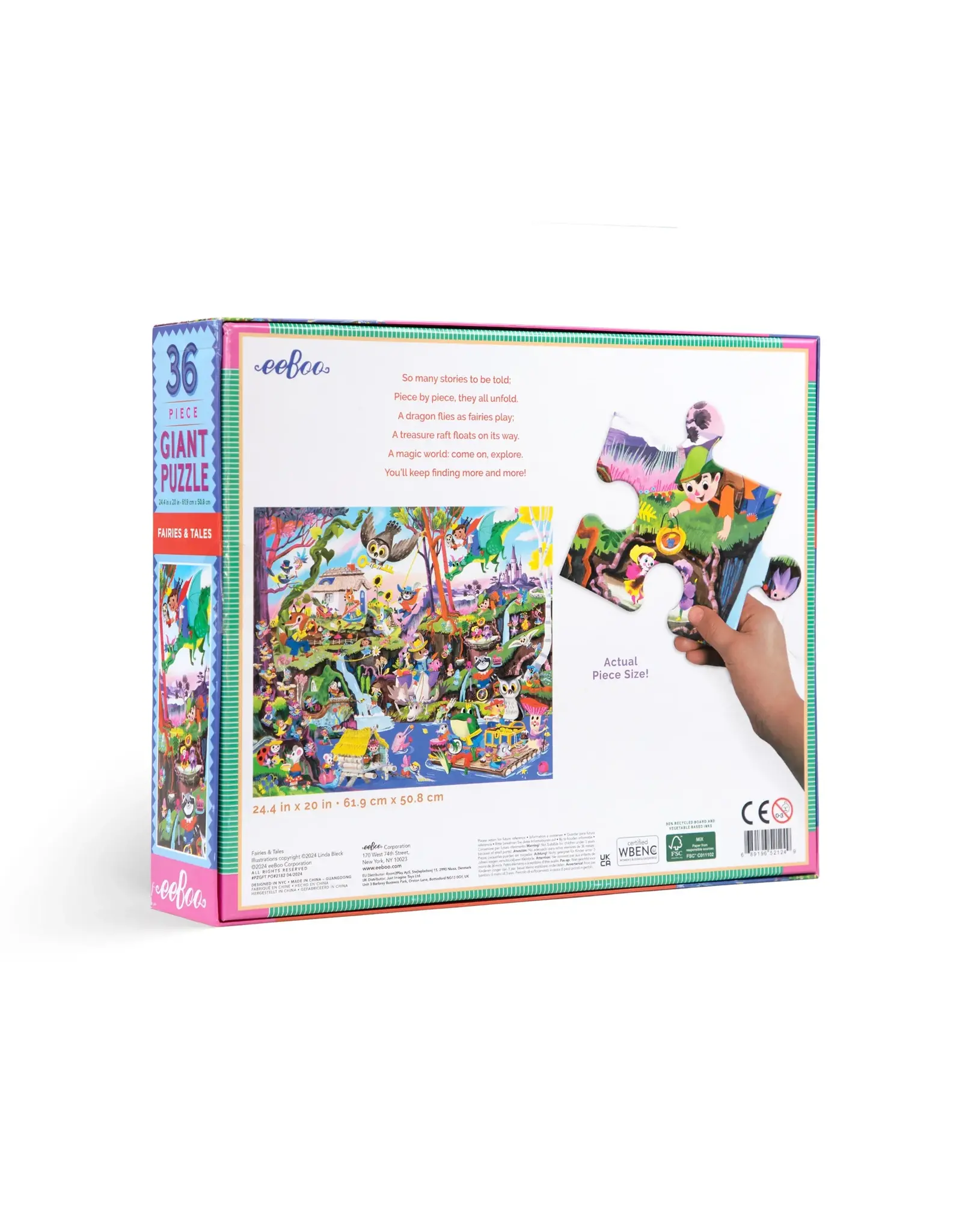 eeBoo Fairies & Tales 36 Giant Puzzle