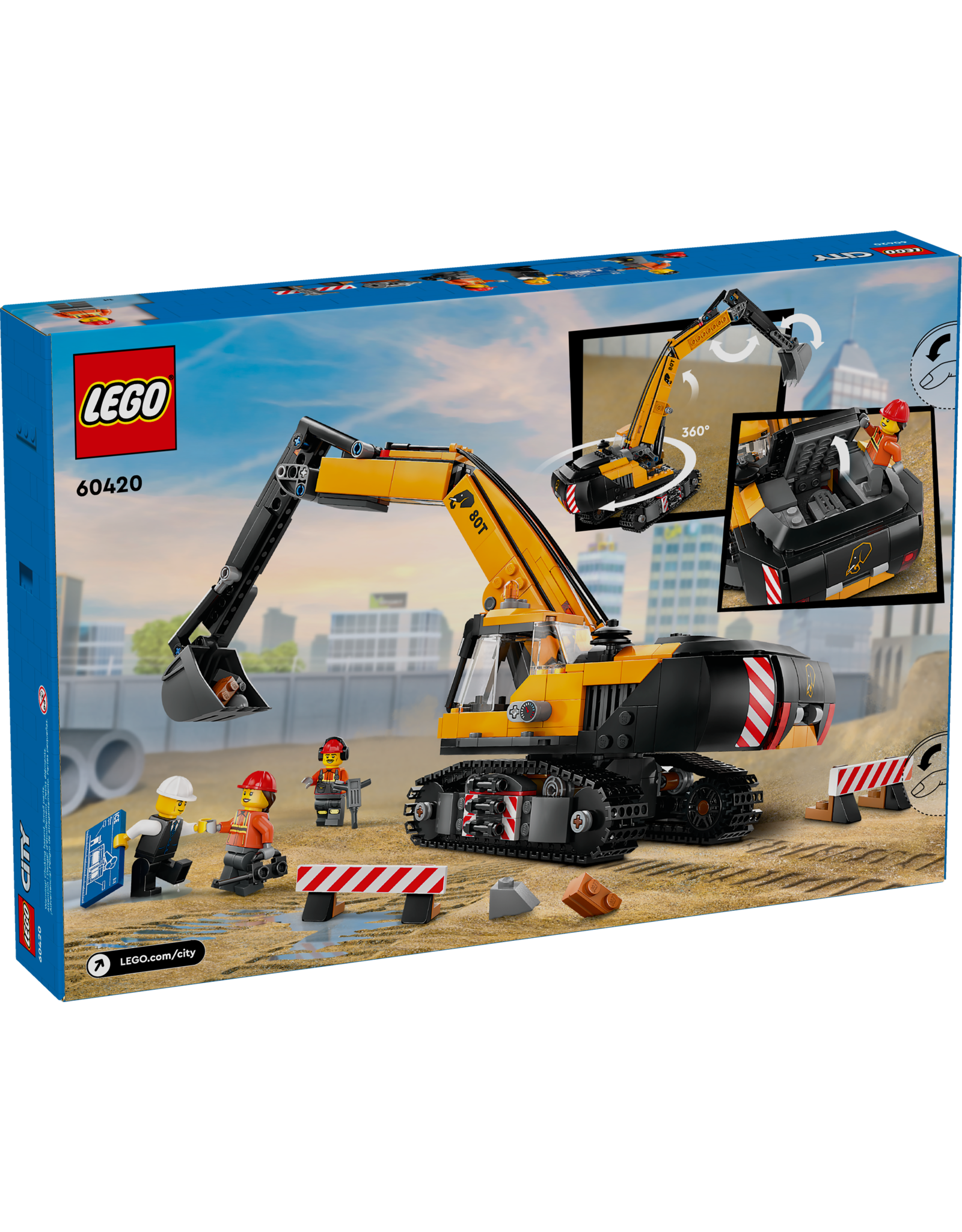 LEGO City 60420 Yellow Construction Excavator