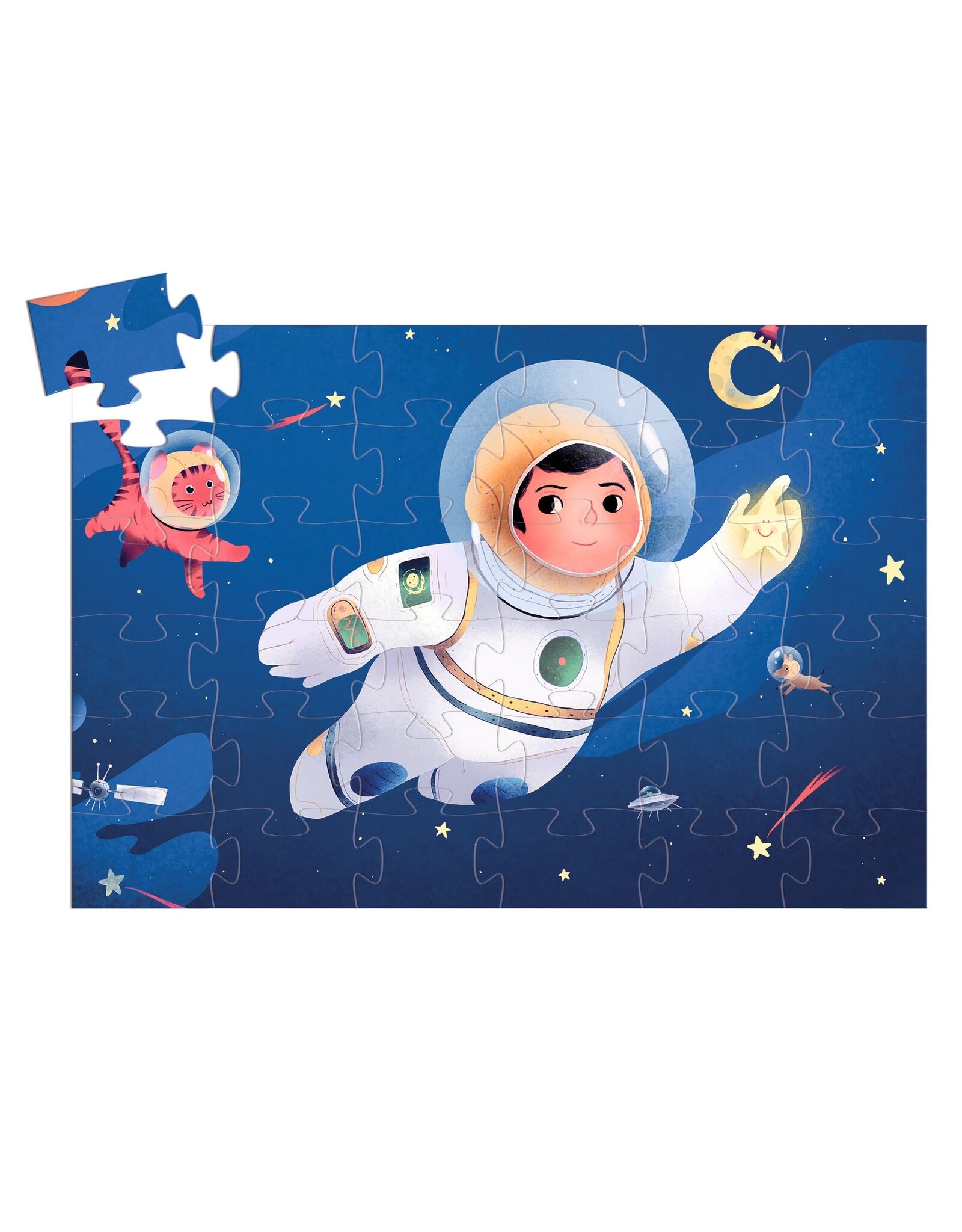 Djeco An Astronaut On the Moon 36 pcs  Silhouette Puzzle