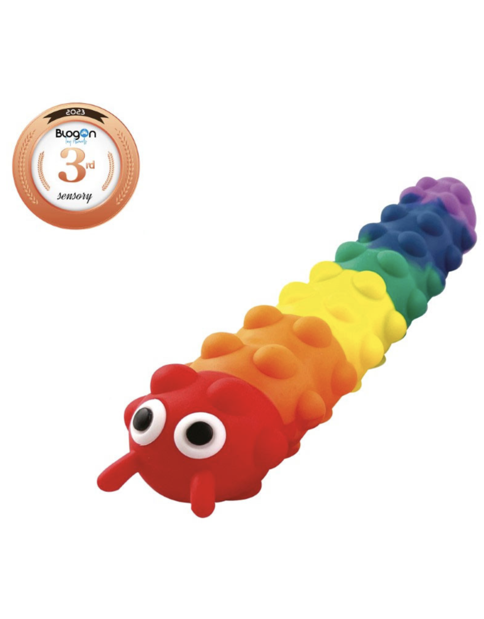 One For Fun Light Up Suction Push Popper Rainbow Caterpillar