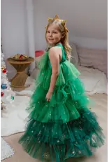 Great Pretenders Christmas Tree Dress with Headpiece Size 5-6