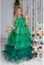 Great Pretenders Christmas Tree Dress with Headpiece Size 5-6