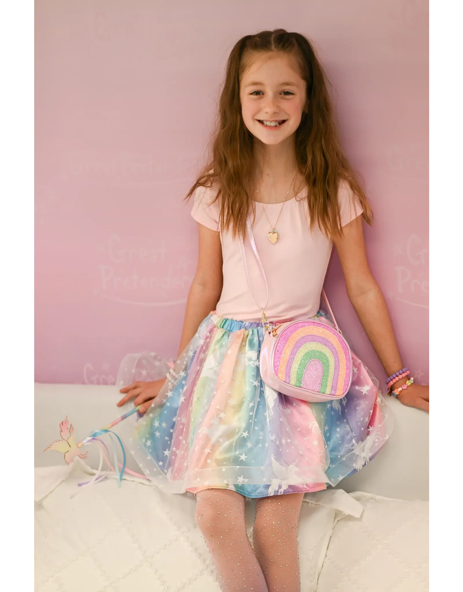 Great Pretenders Enchanted Unicorn Skirt & Wand Set Size 4-6
