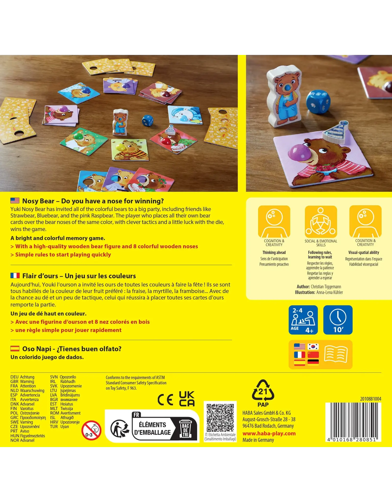 HABA Nosy Bear Game