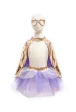 Great Pretenders Super-Duper Tutu/Cape/Mask Metallic Rose Gold/Lilac  Size 4-6