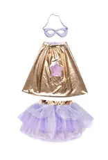 Great Pretenders Super-Duper Tutu/Cape/Mask Metallic Rose Gold/Lilac  Size 4-6