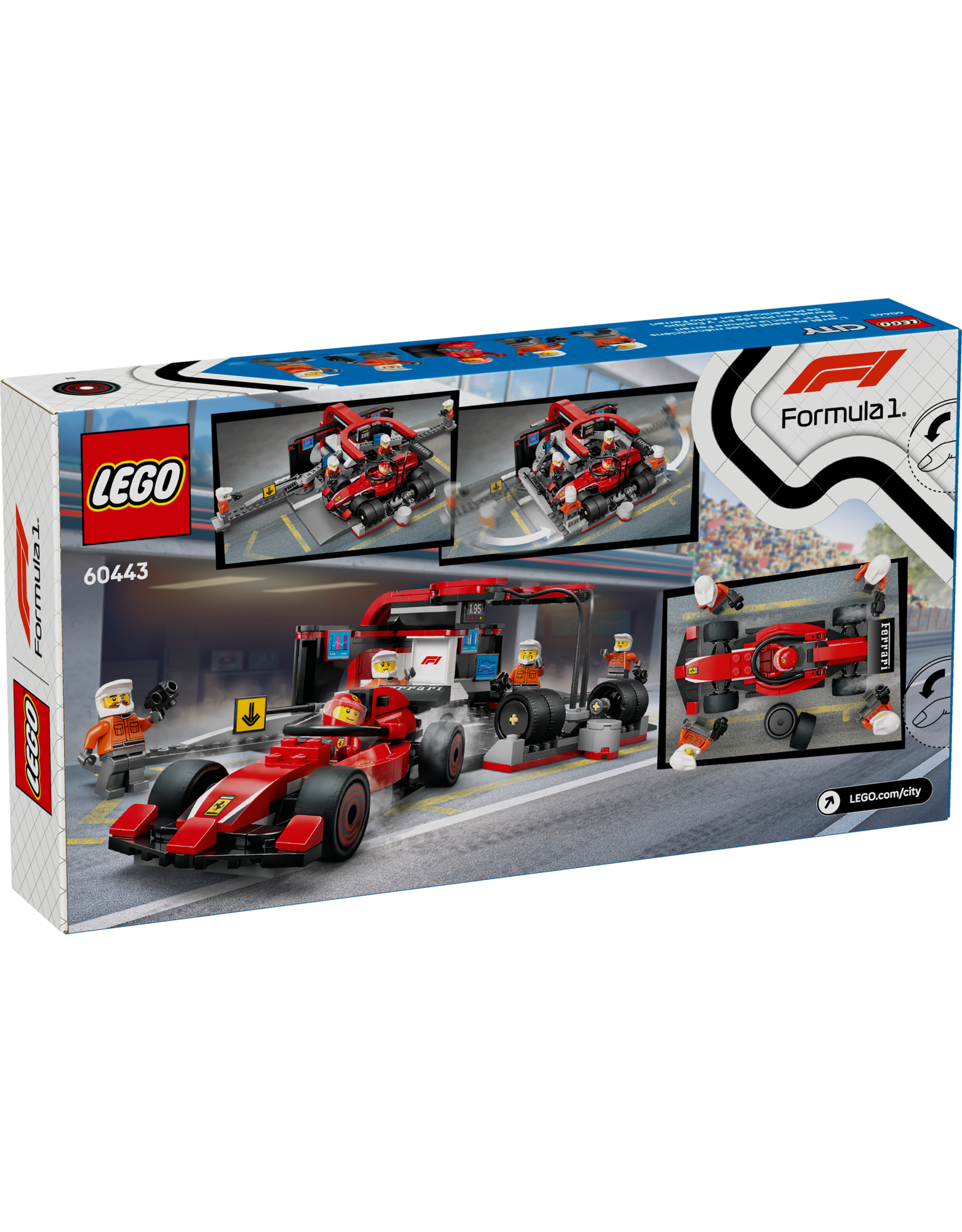 LEGO City Formula 1 60443 F1® Pit Stop & Pit Crew with Ferrari Car