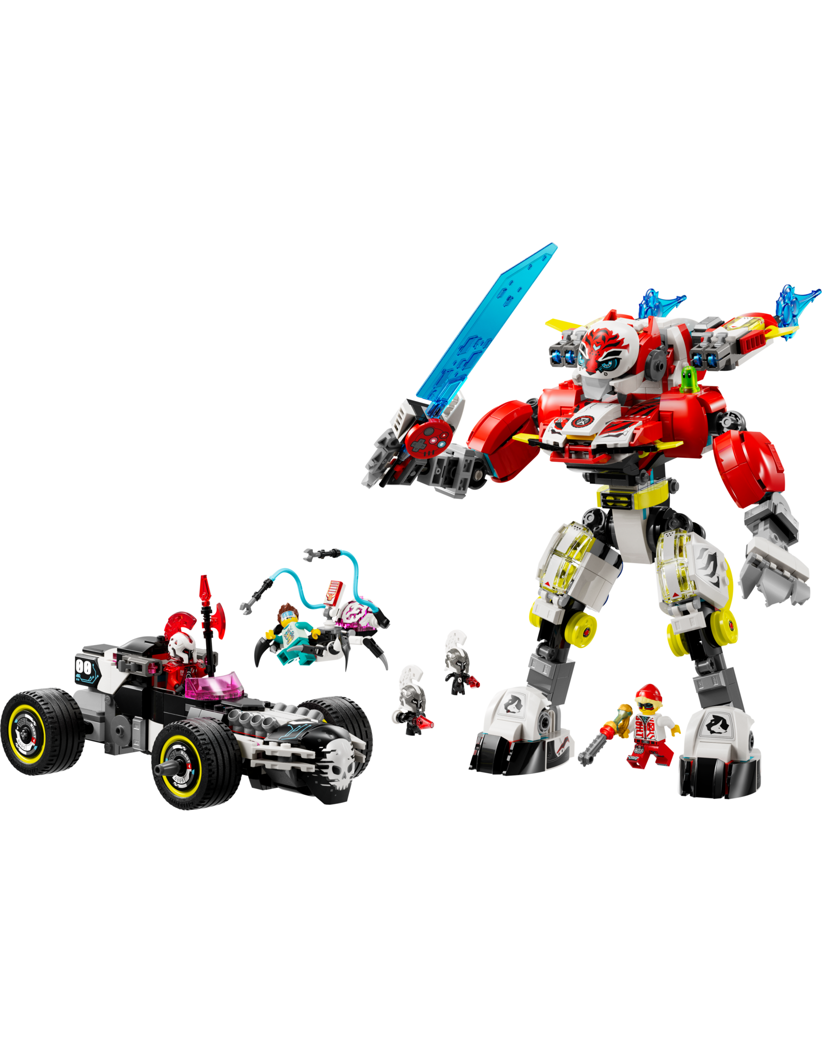 LEGO Dreamzzz 71497 Cooper's Tiger Mech & Zero's Hot Rod Car