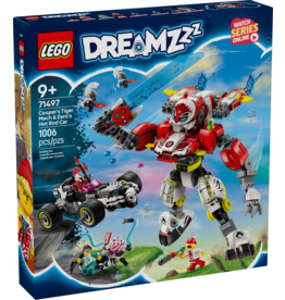 LEGO Dreamzzz 71497 Cooper's Tiger Mech & Zero's Hot Rod Car
