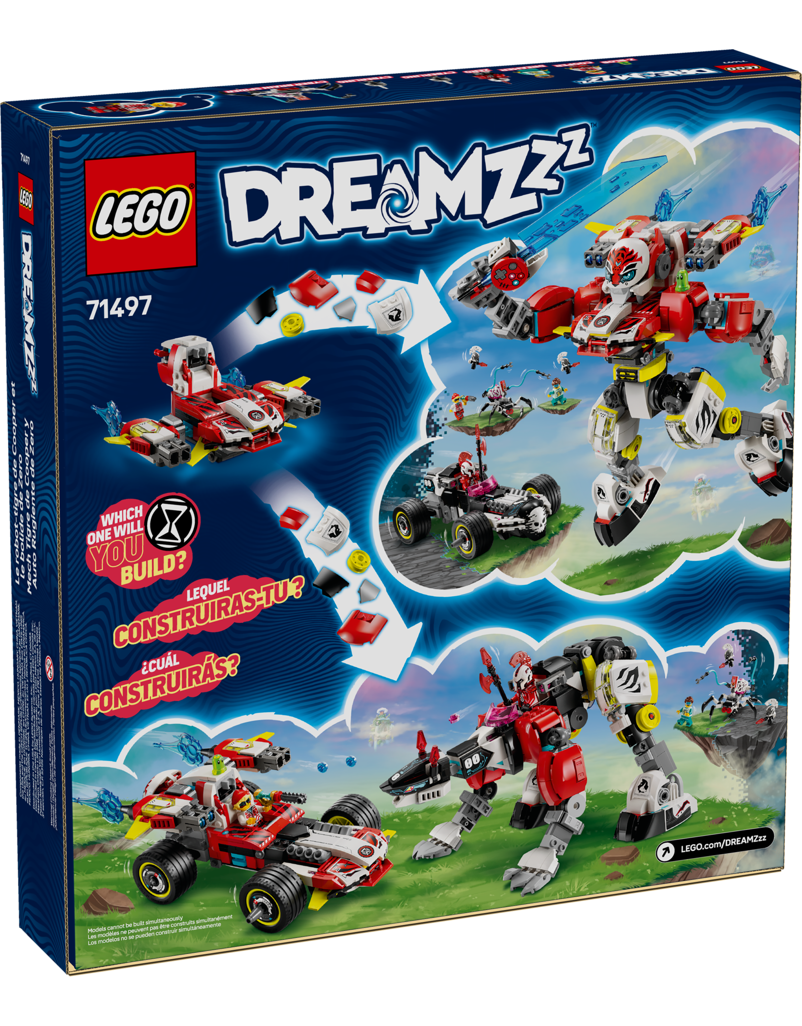 LEGO Dreamzzz 71497 Cooper's Tiger Mech & Zero's Hot Rod Car