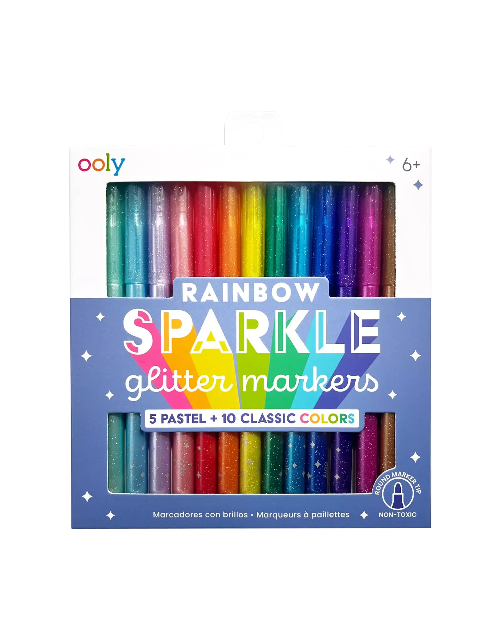 Ooly Rainbow Sparkle Glitter Markers - Set Of 15