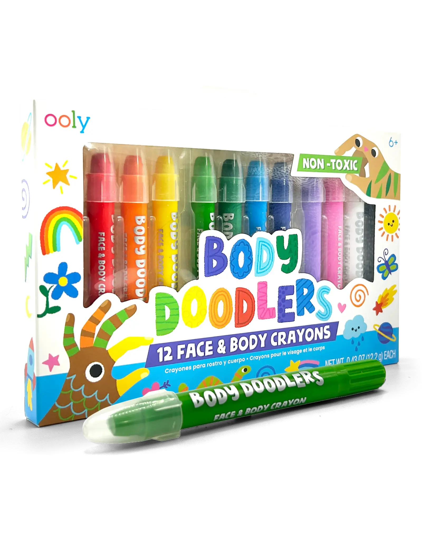 Ooly Body Doodlers: Face & Body Crayons (Set of 12)