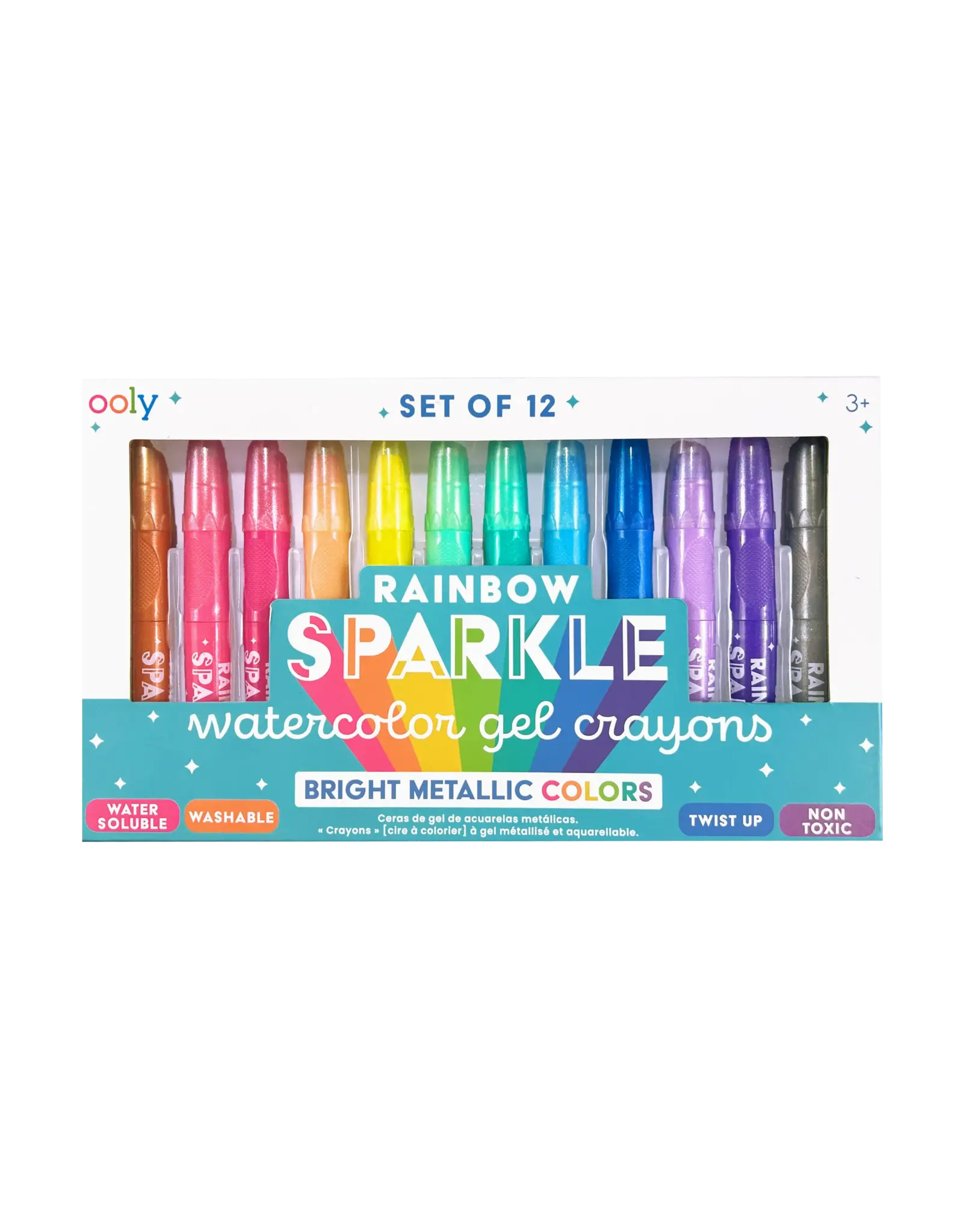 Ooly Rainbow Sparkle: Watercolor Gel Crayons (Set of 12)
