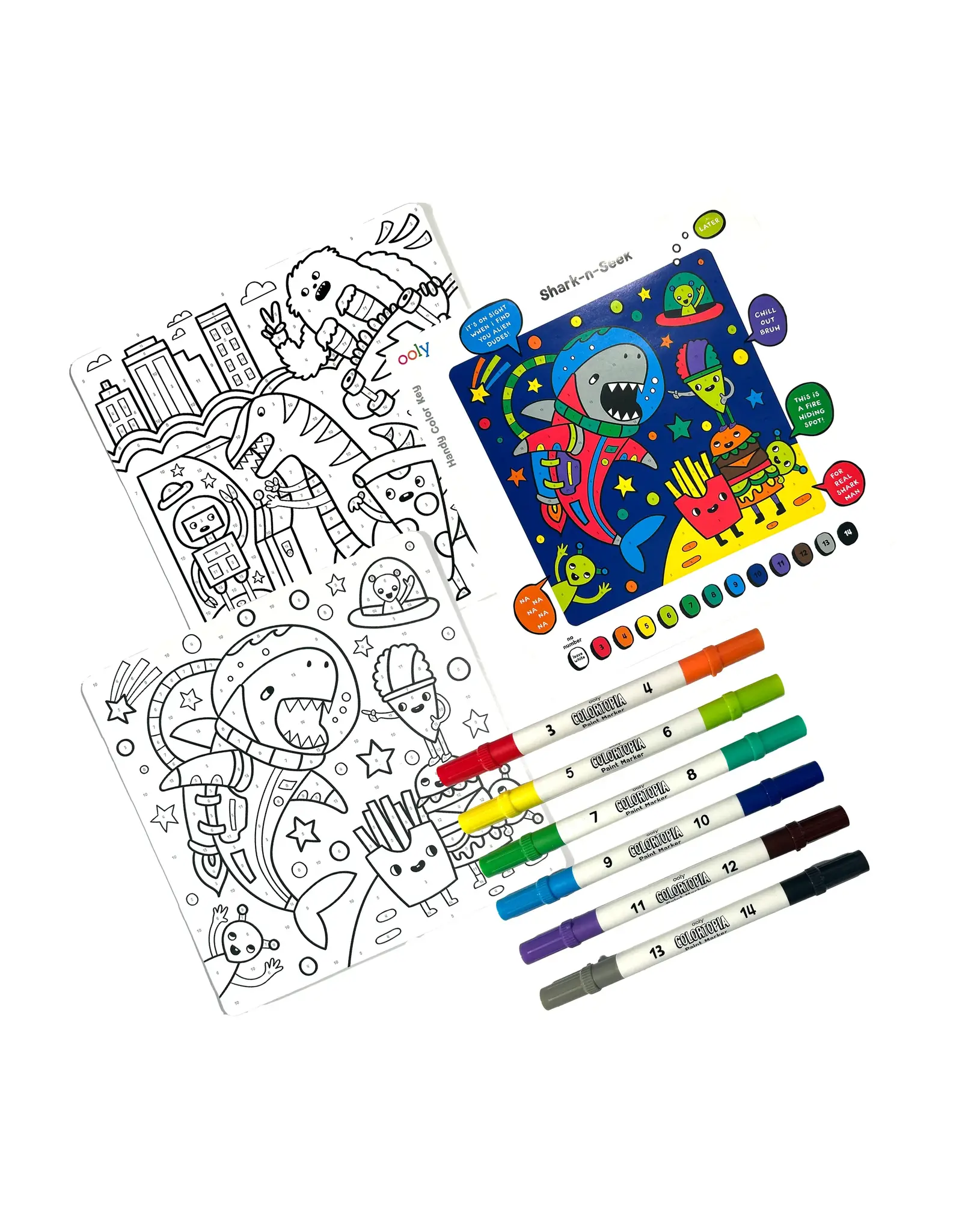 Ooly Colortopia: Paint Marker By Number Kit - Epic Adventures (8 PC Set)
