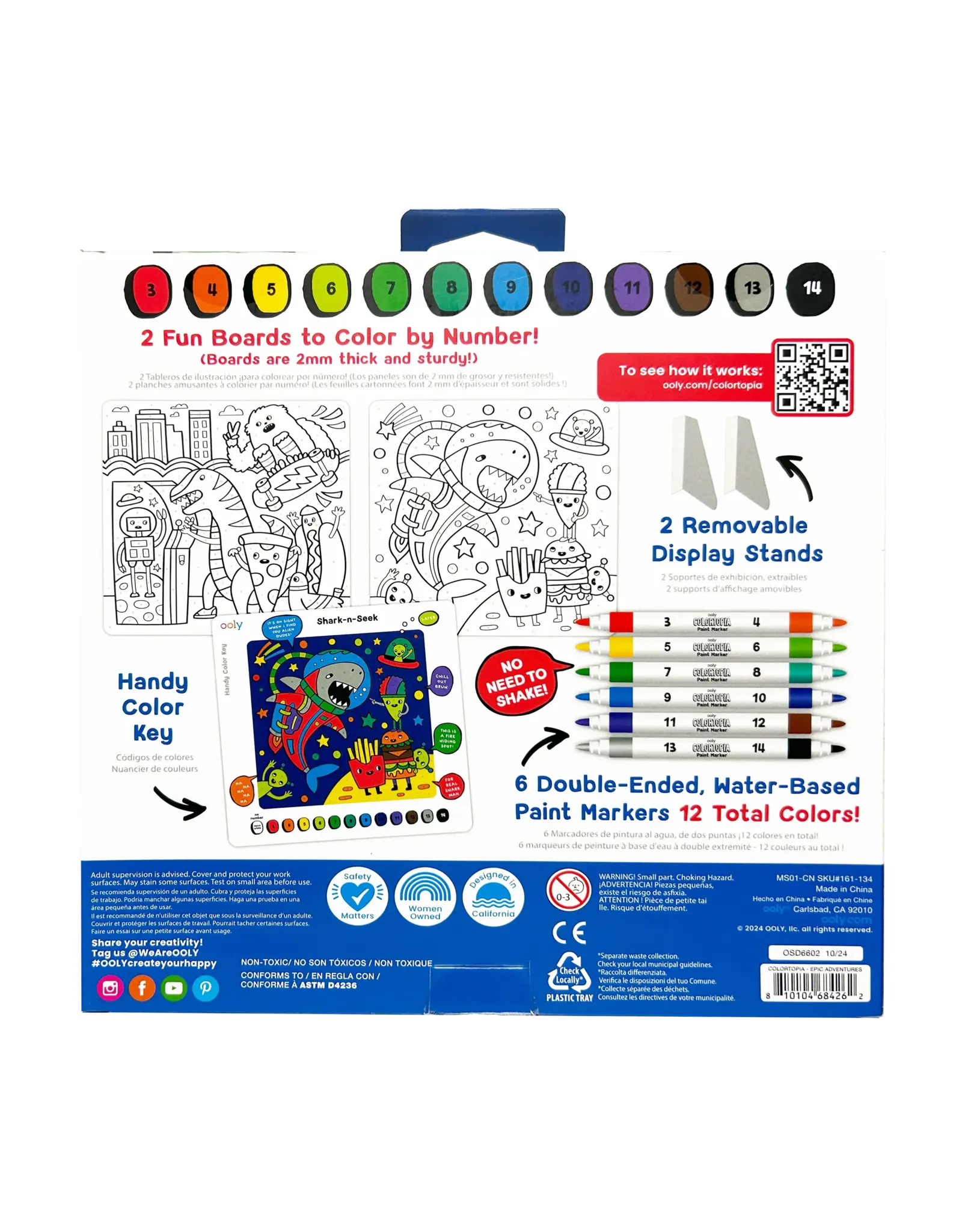 Ooly Colortopia: Paint Marker By Number Kit - Epic Adventures (8 PC Set)