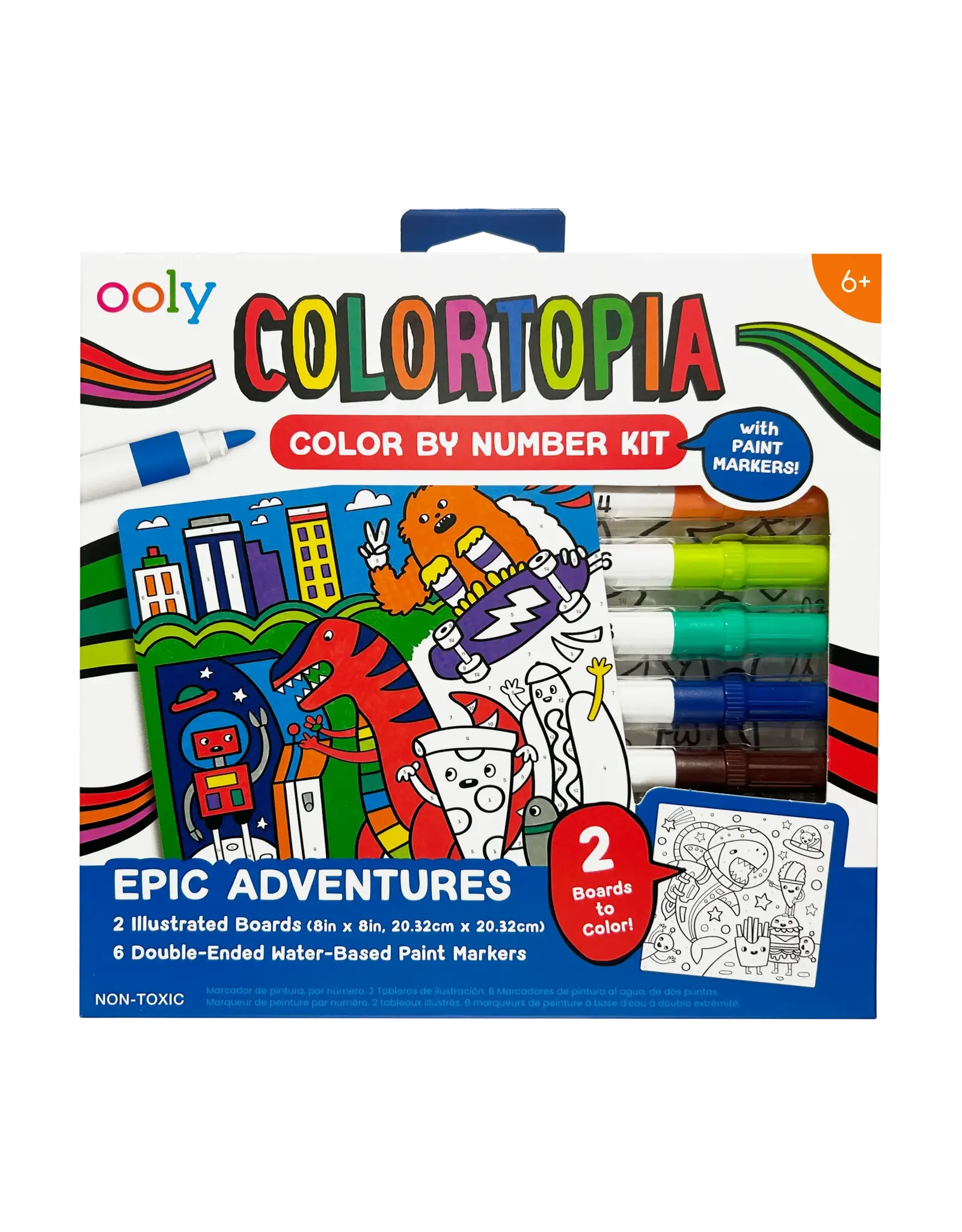 Ooly Colortopia: Paint Marker By Number Kit - Epic Adventures (8 PC Set)