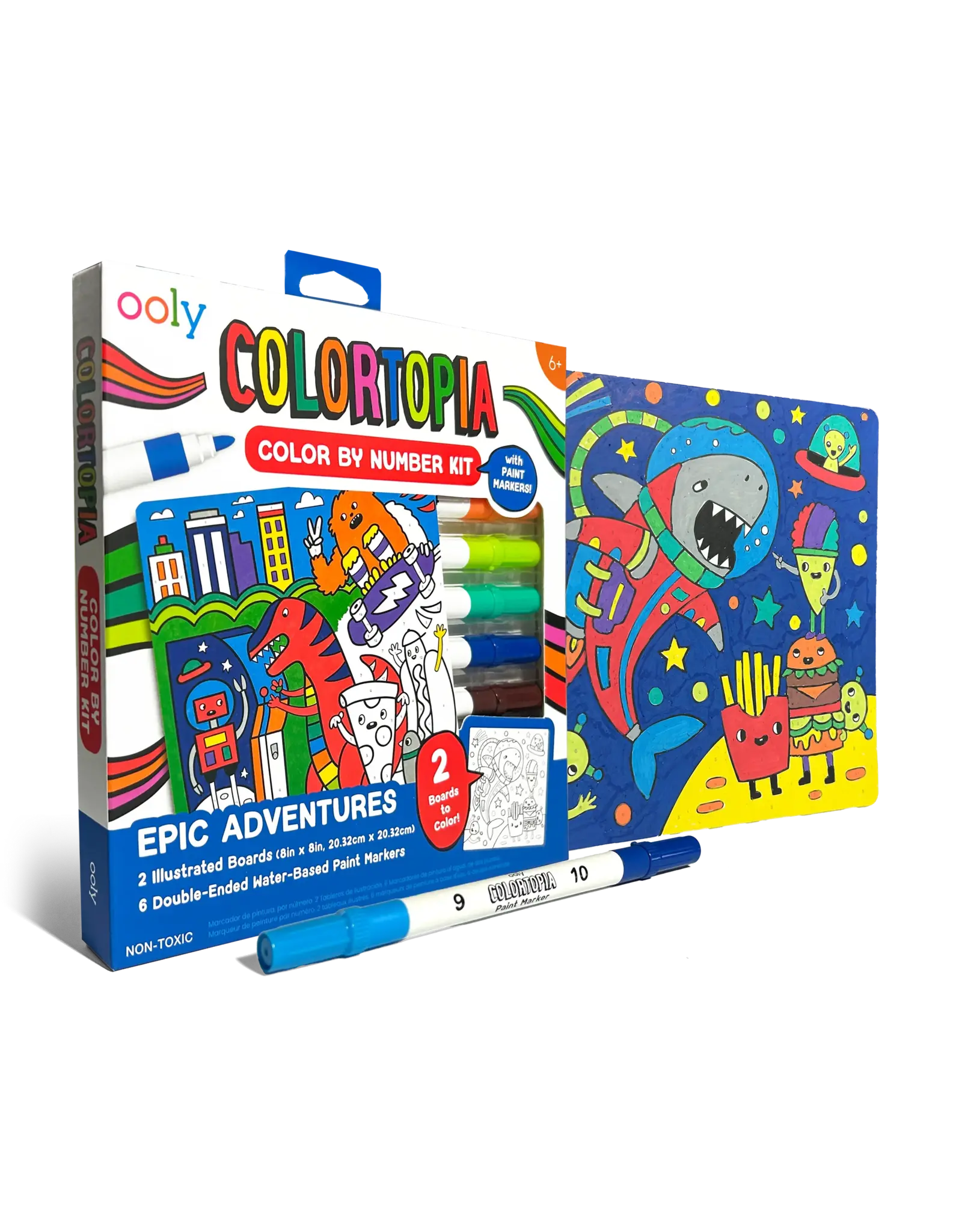 Ooly Colortopia: Paint Marker By Number Kit - Epic Adventures (8 PC Set)