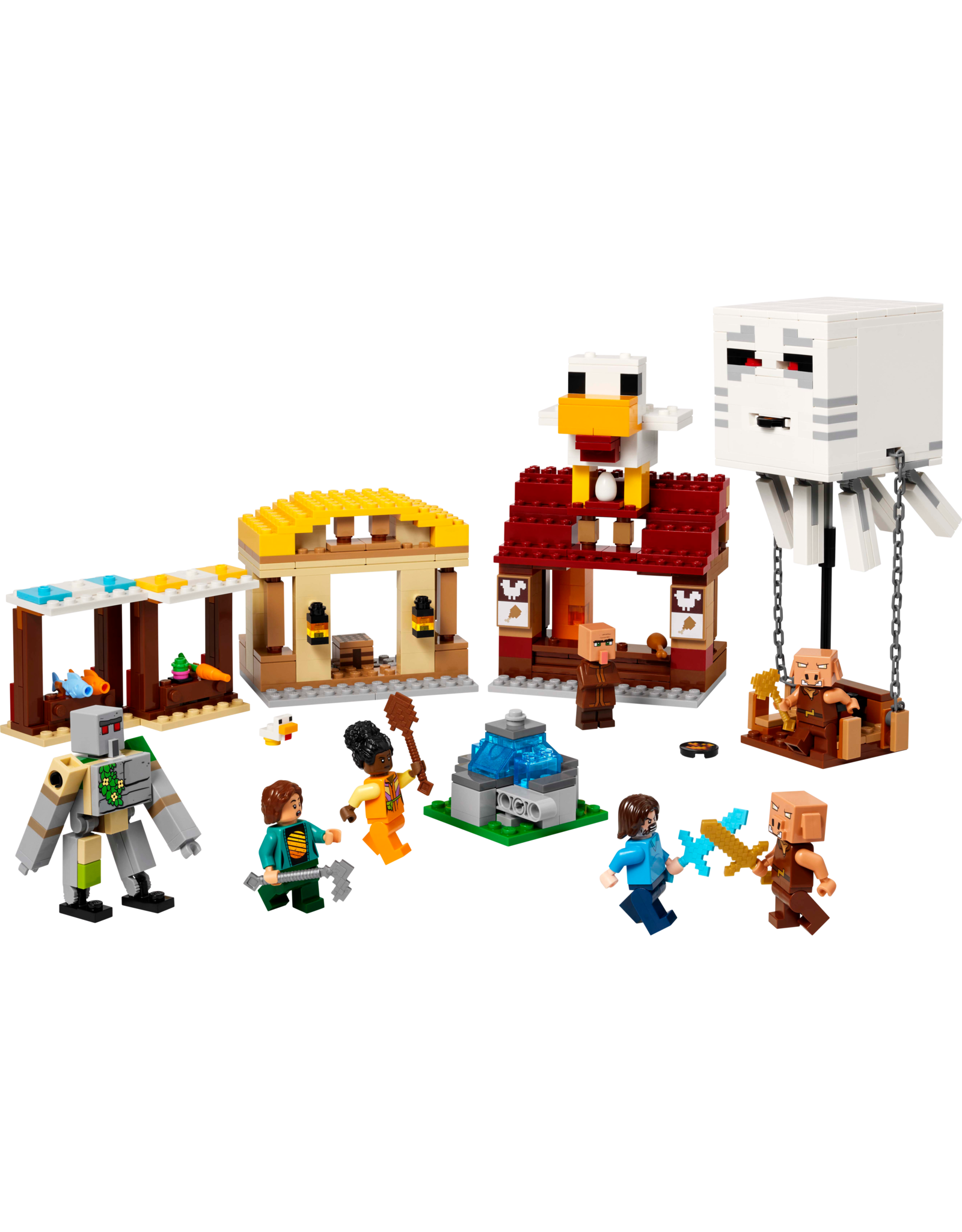 LEGO Minecraft 21273 The Ghast Balloon Village Attack
