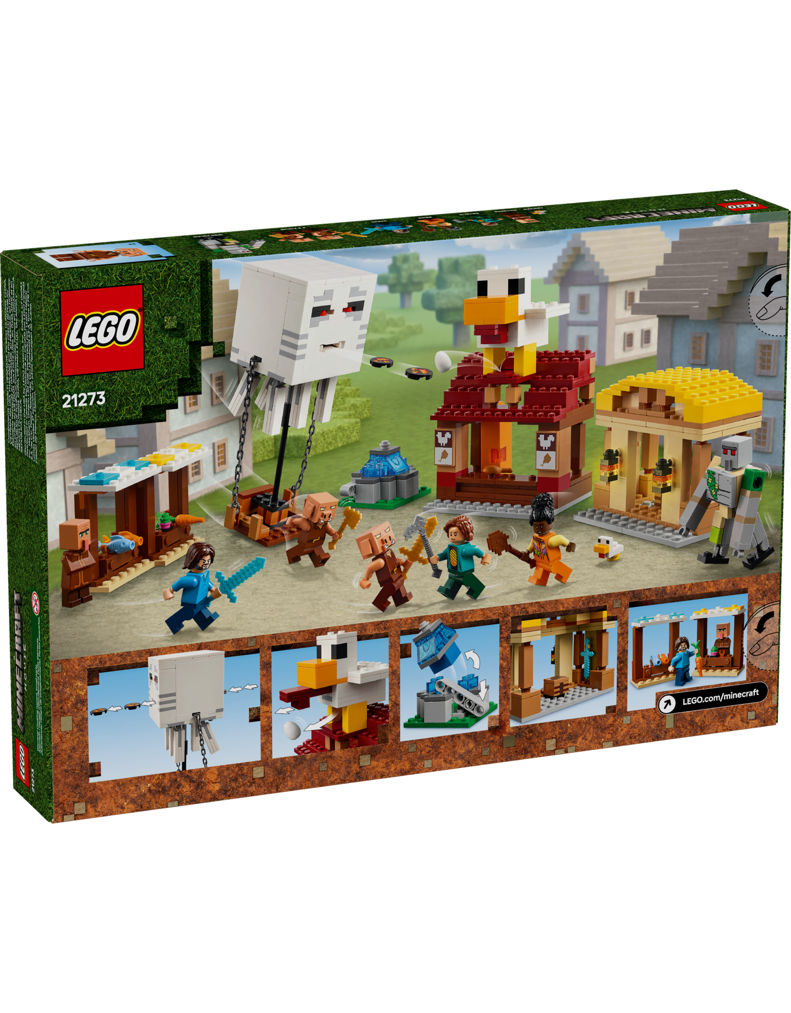 LEGO Minecraft 21273 The Ghast Balloon Village Attack