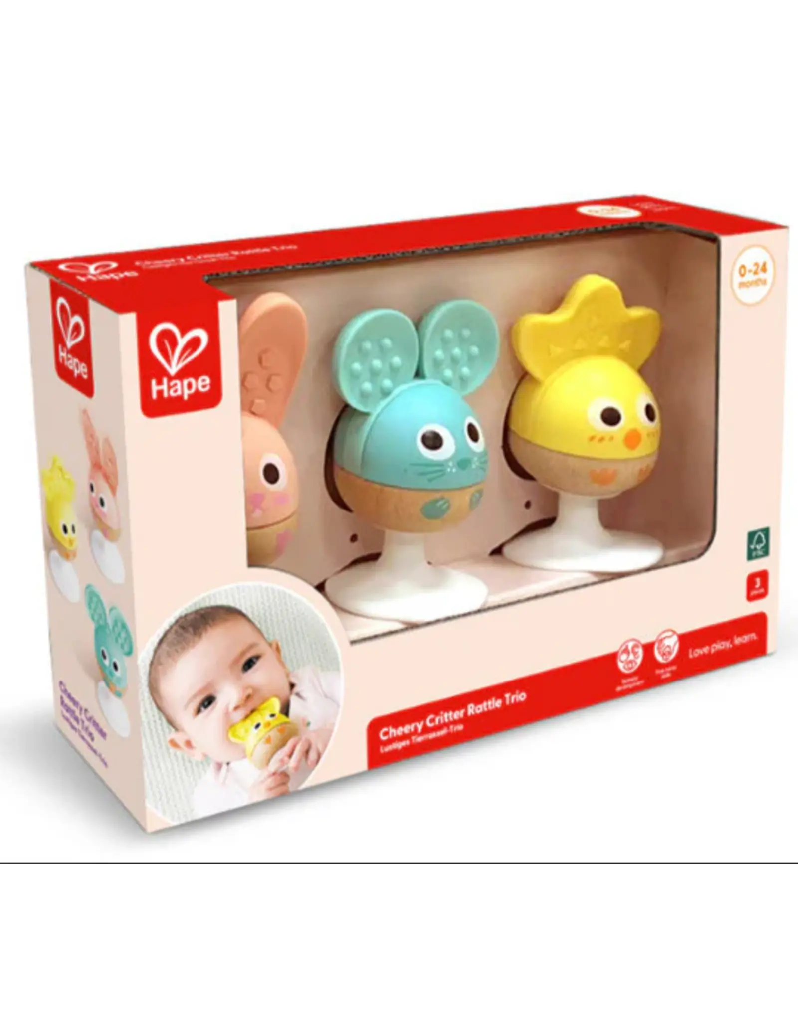 Hape Cheery Critter Rattle Trio