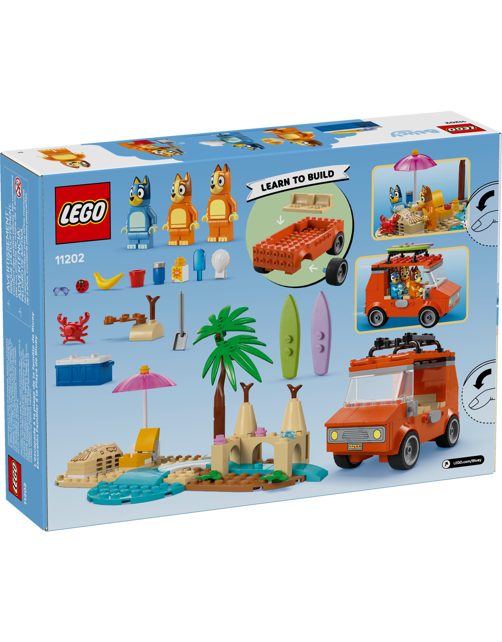 LEGO Bluey 11202 Bluey's Beach & Family Car Trip