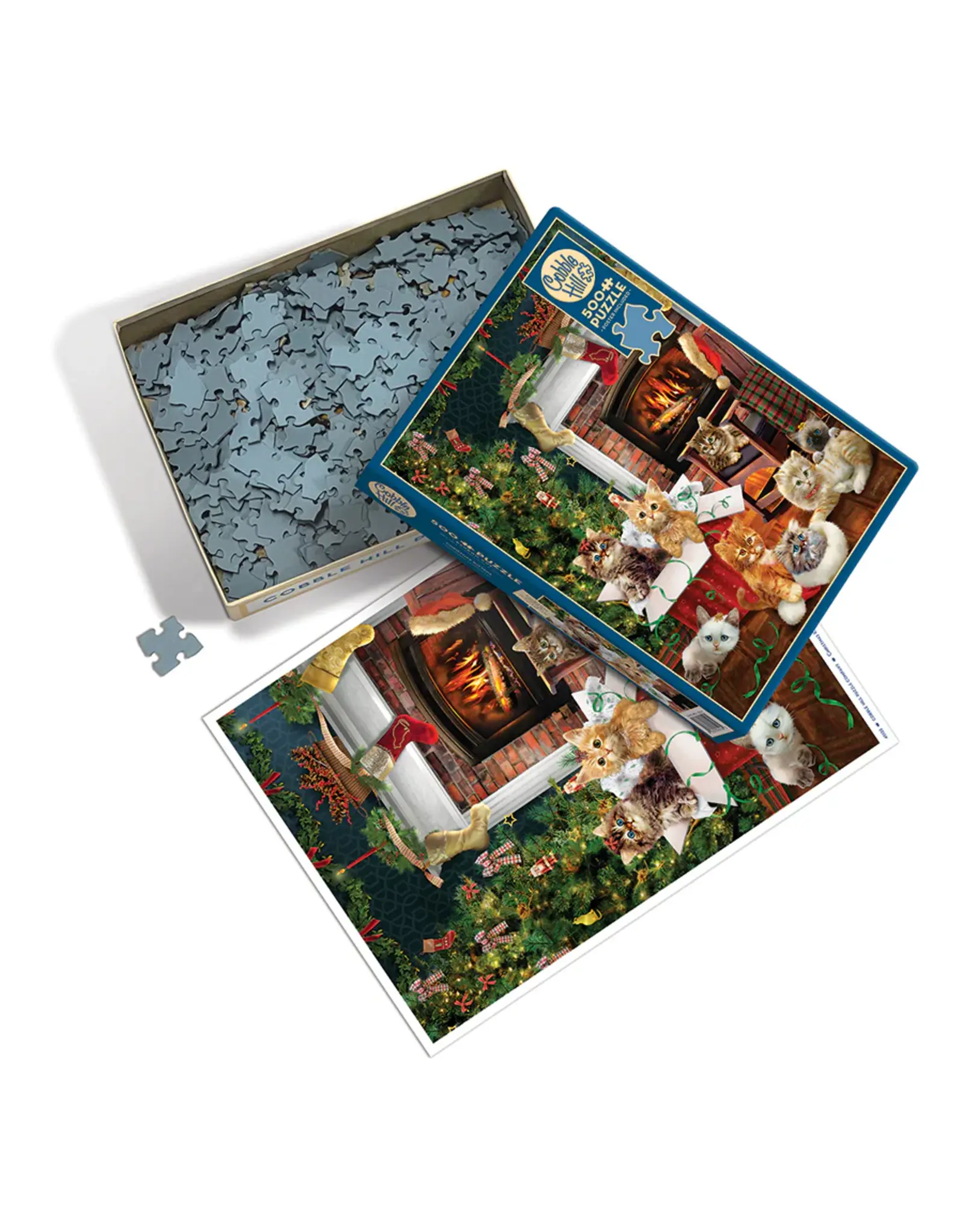 Cobble Hill Puzzles Christmas Kittens  500 Piece