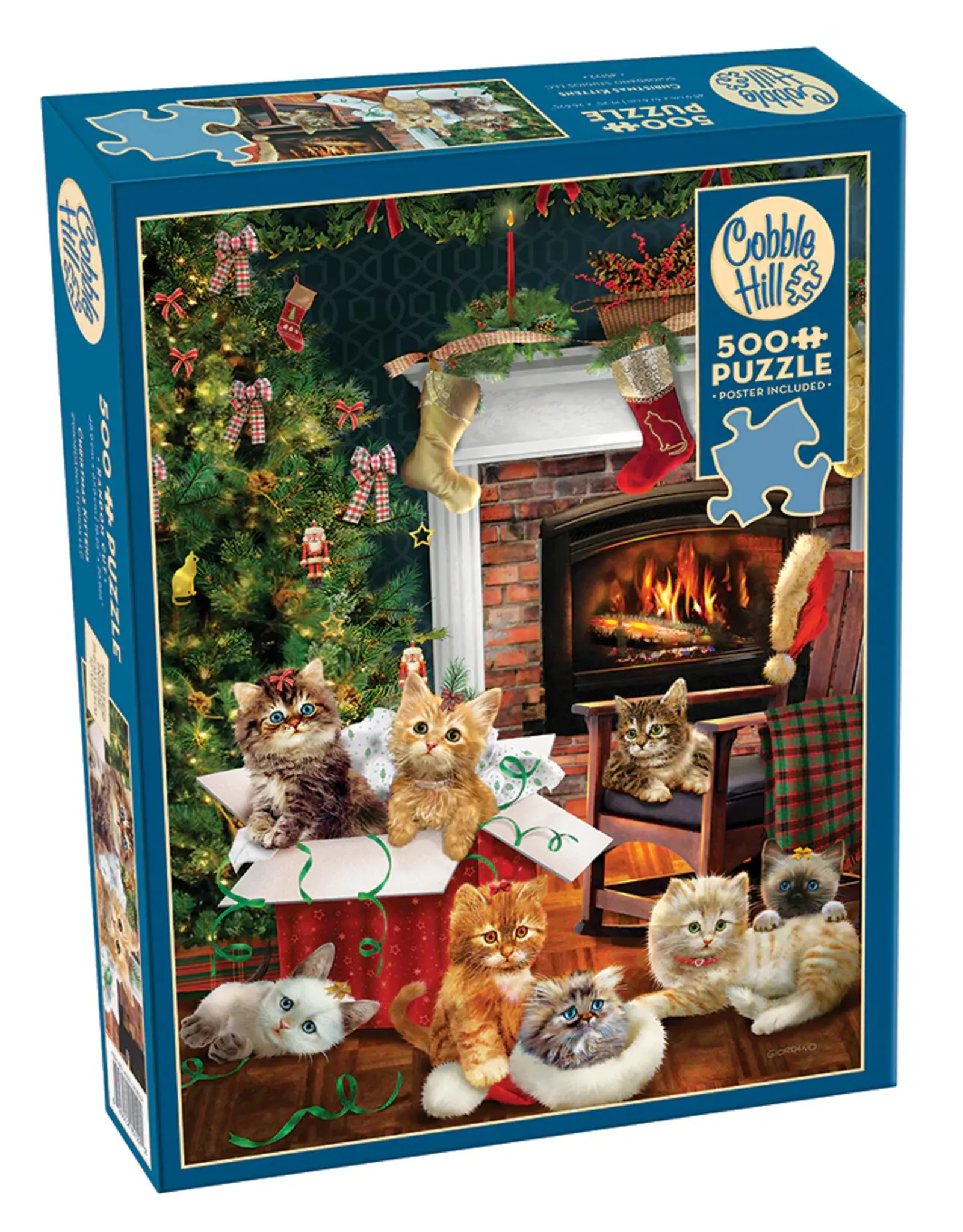 Cobble Hill Puzzles Christmas Kittens  500 Piece