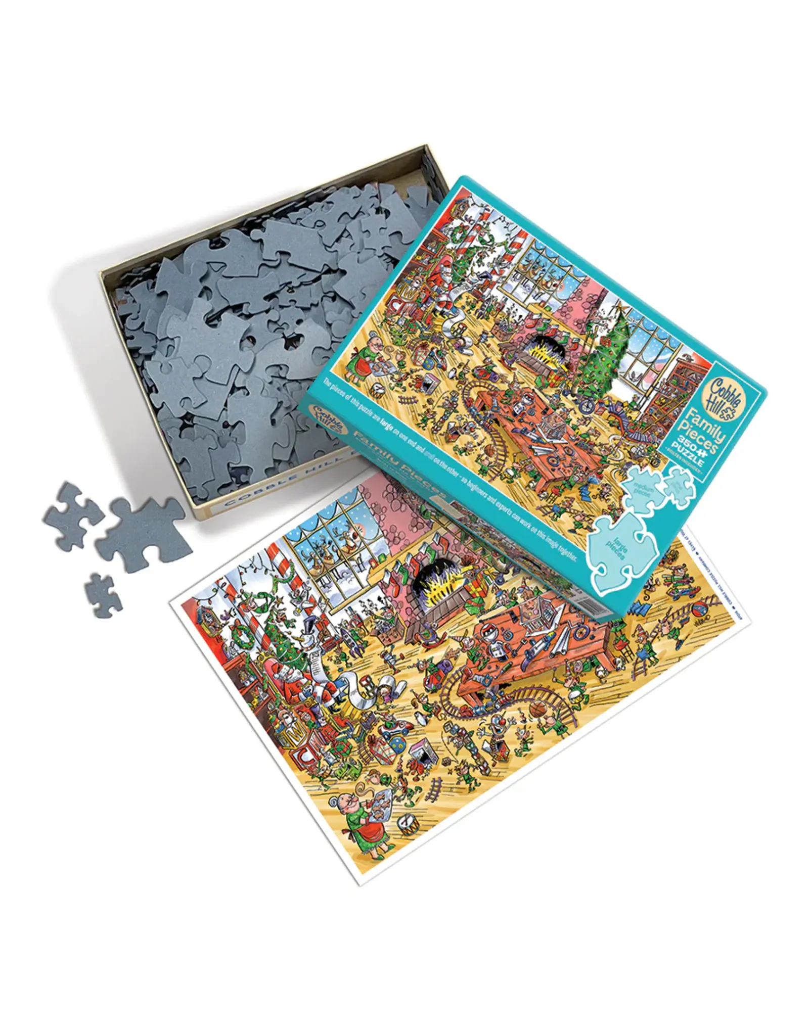 Cobble Hill Puzzles Elves at Work Family Pieces 350