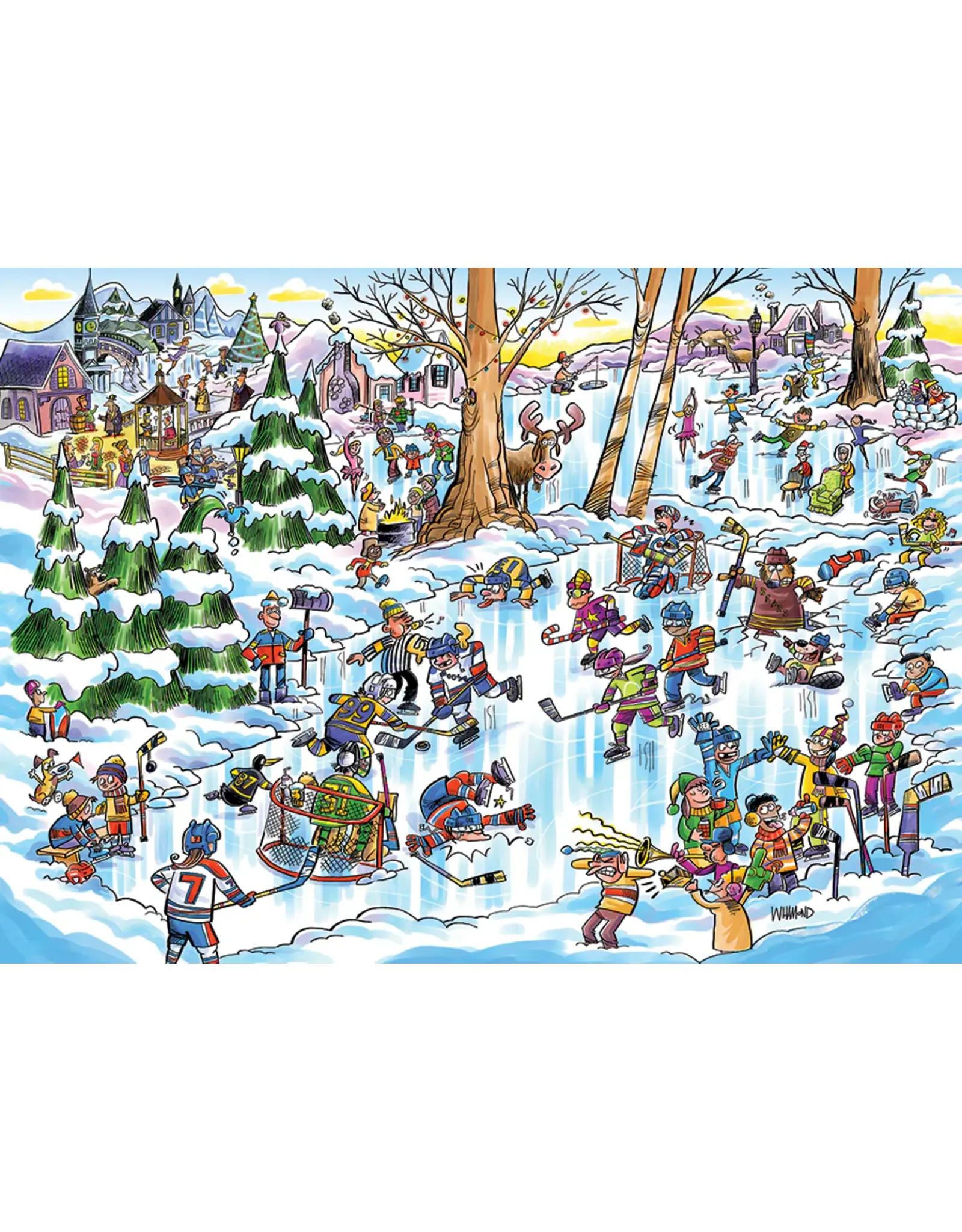 Cobble Hill Puzzles Hockey Town Family Pieces 350