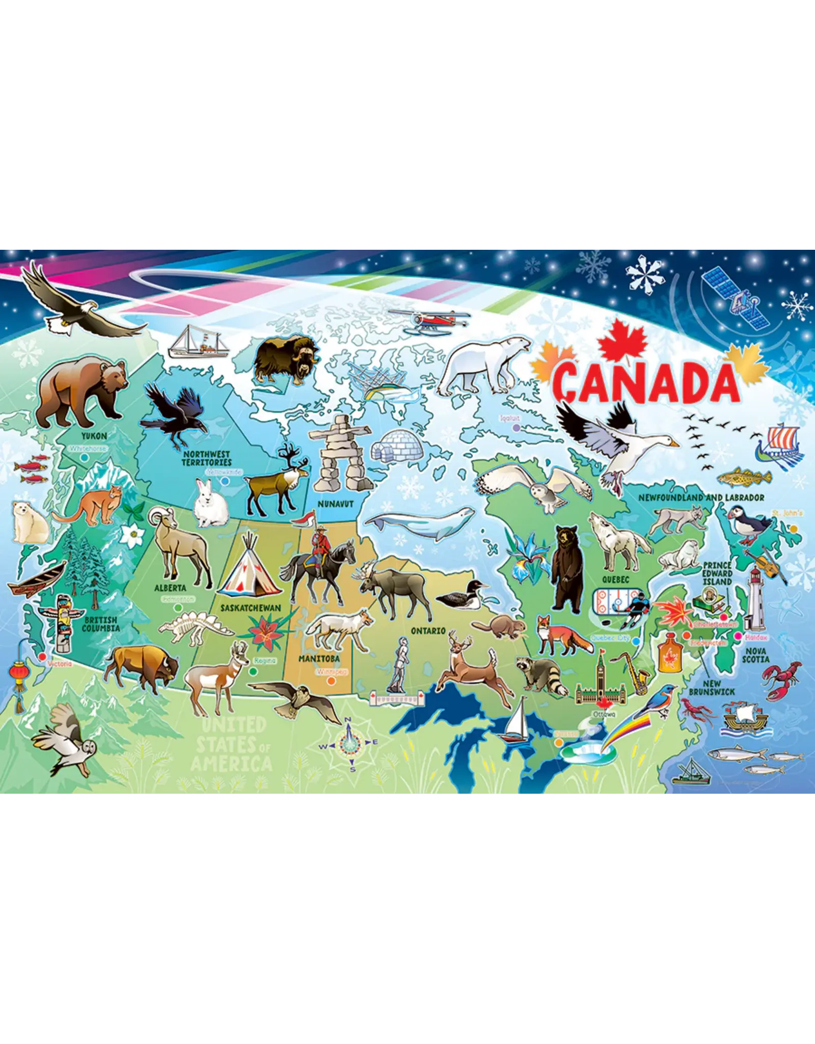 Cobble Hill Puzzles Map of Canada (35pc Floor Rope Handle)