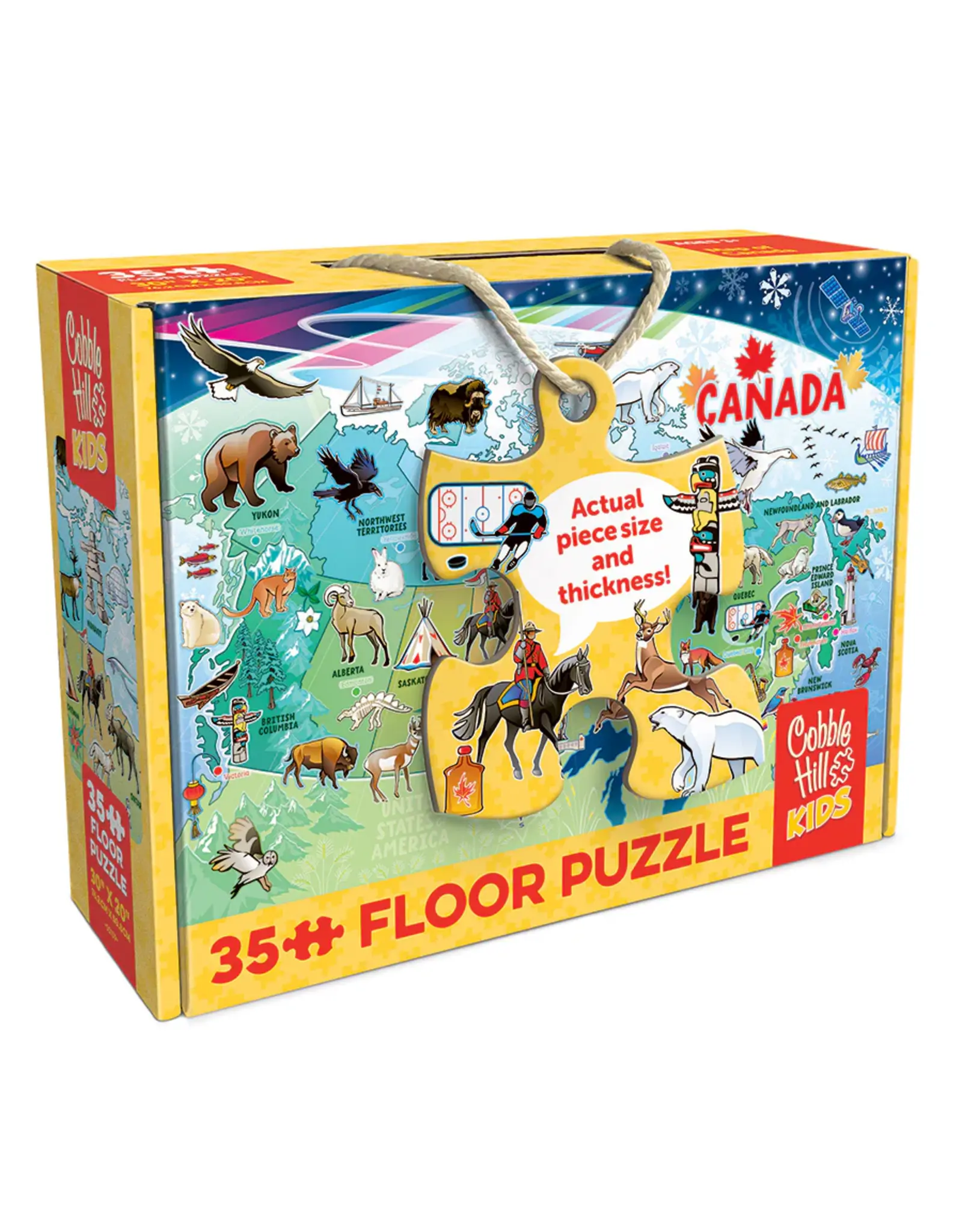 Cobble Hill Puzzles Map of Canada (35pc Floor Rope Handle)