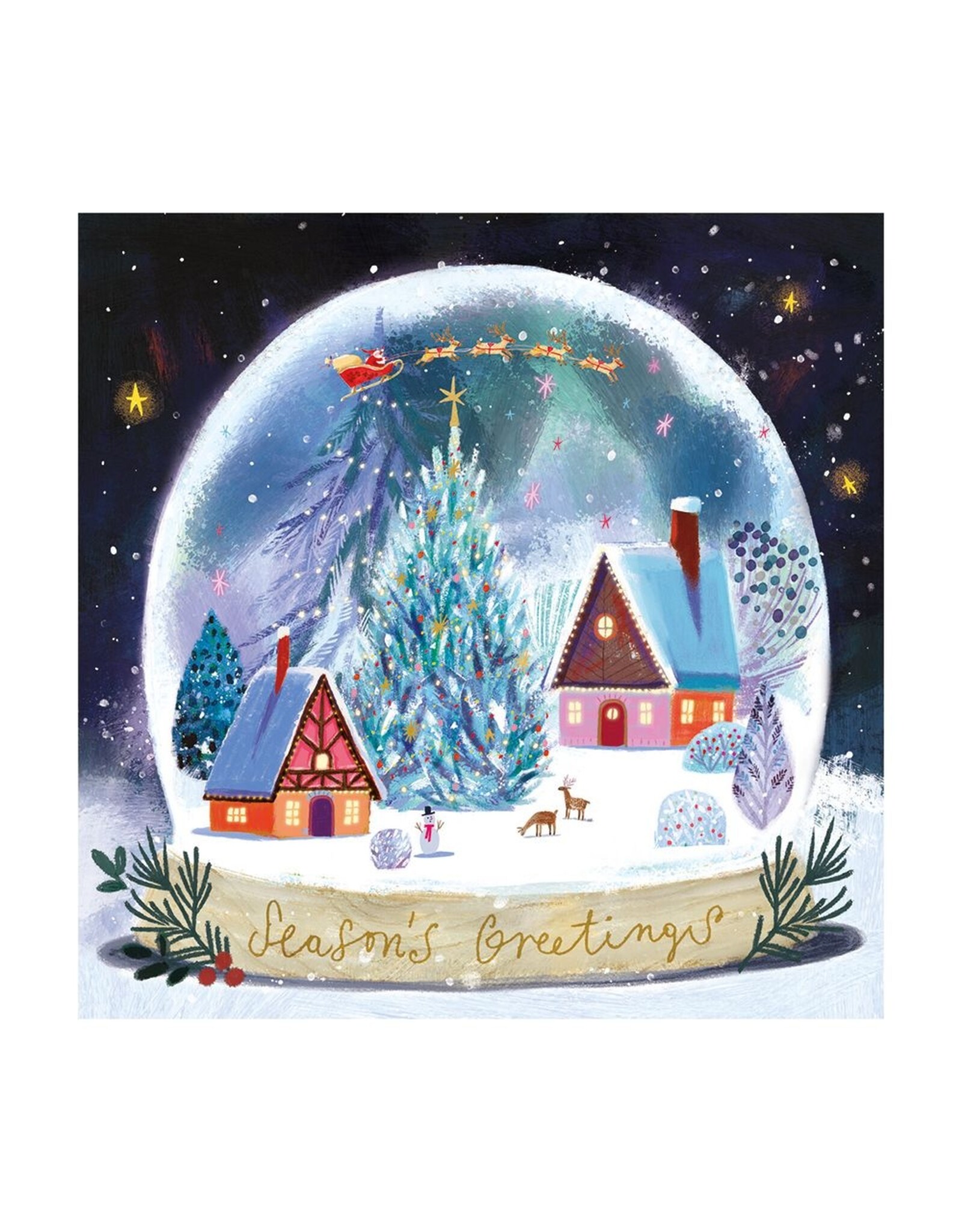 Museums Galleries Winter Village Snow Globe Small Box Set