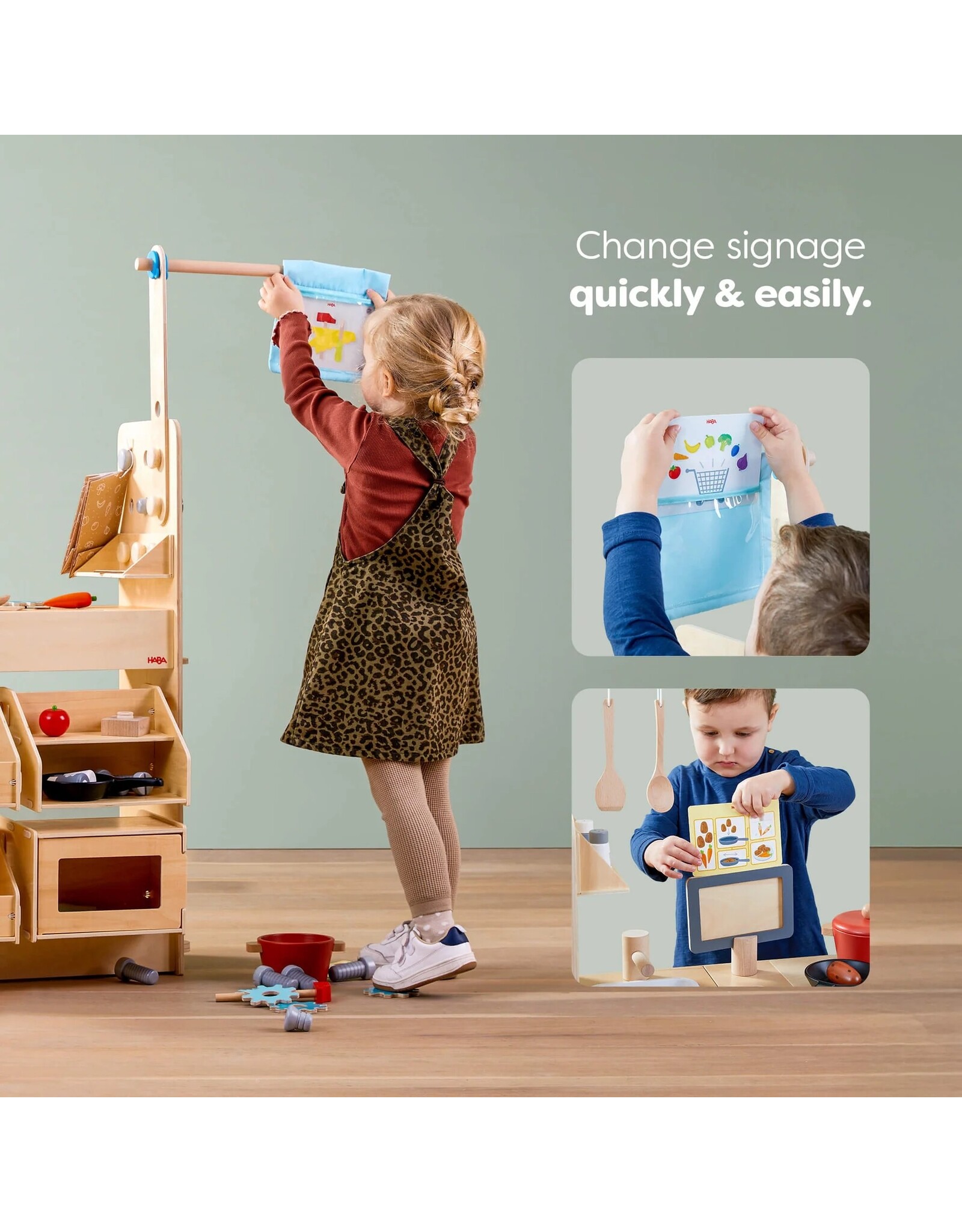 HABA Creative Play 3 in 1 – Play Kitchen, Store & Workshop