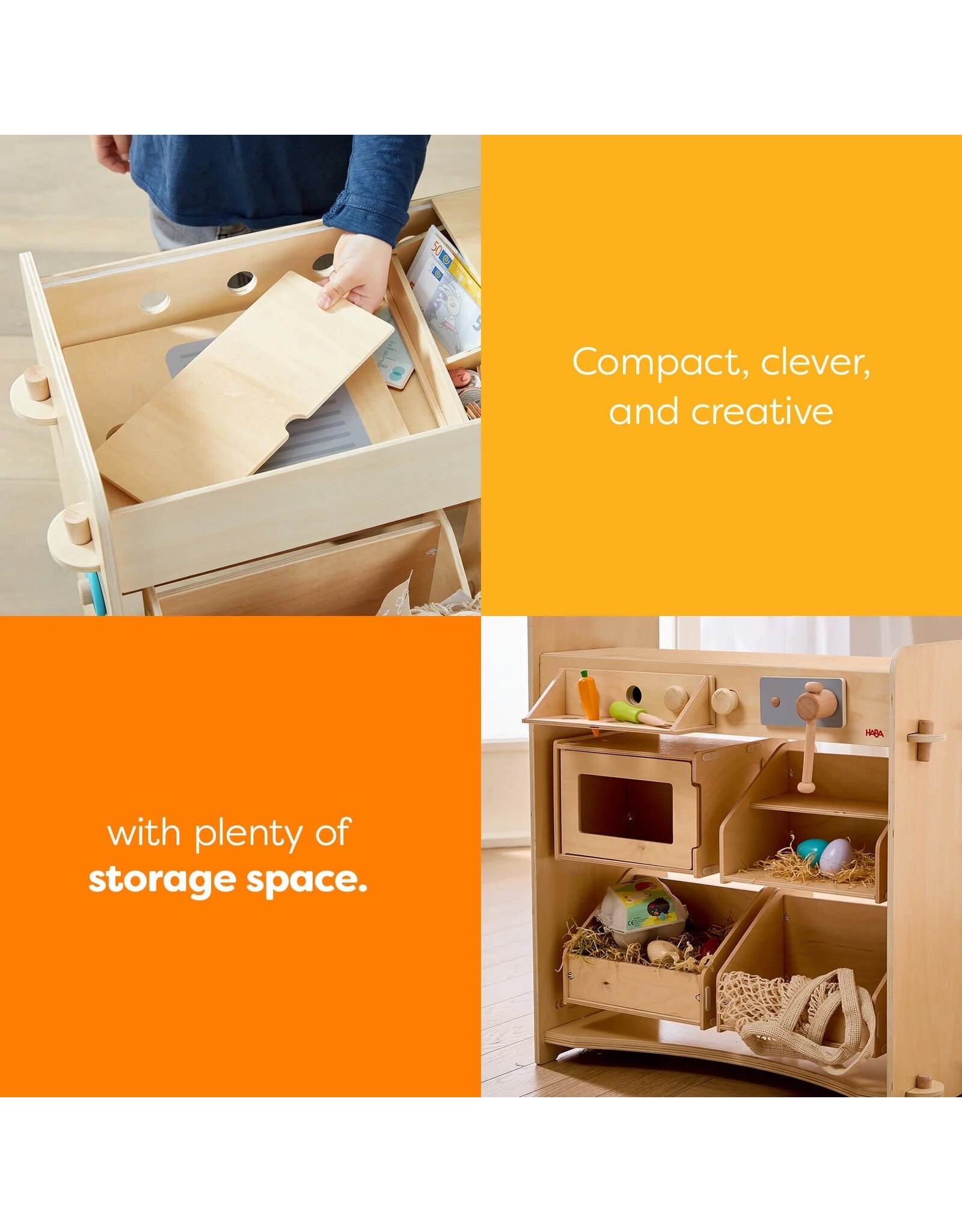 HABA Creative Play 3 in 1 – Play Kitchen, Store & Workshop