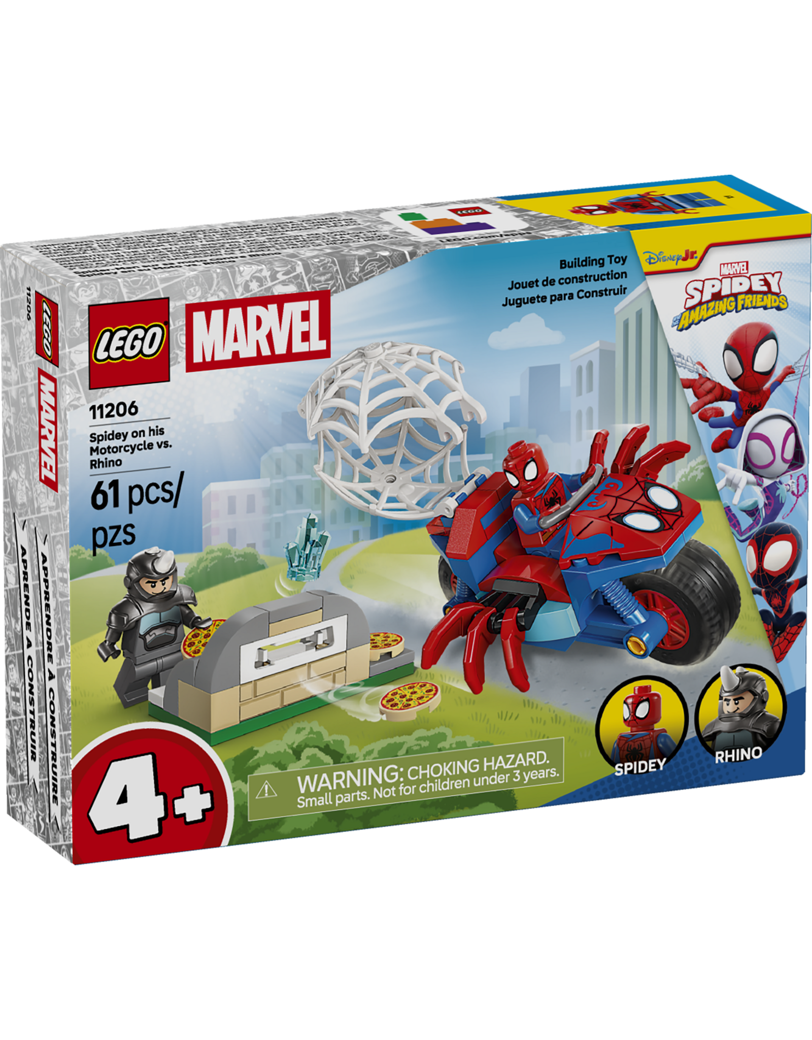 LEGO Marvel Spidey And His Amazing Friends 11206 Spidey on his Motorcycle vs. Rhino